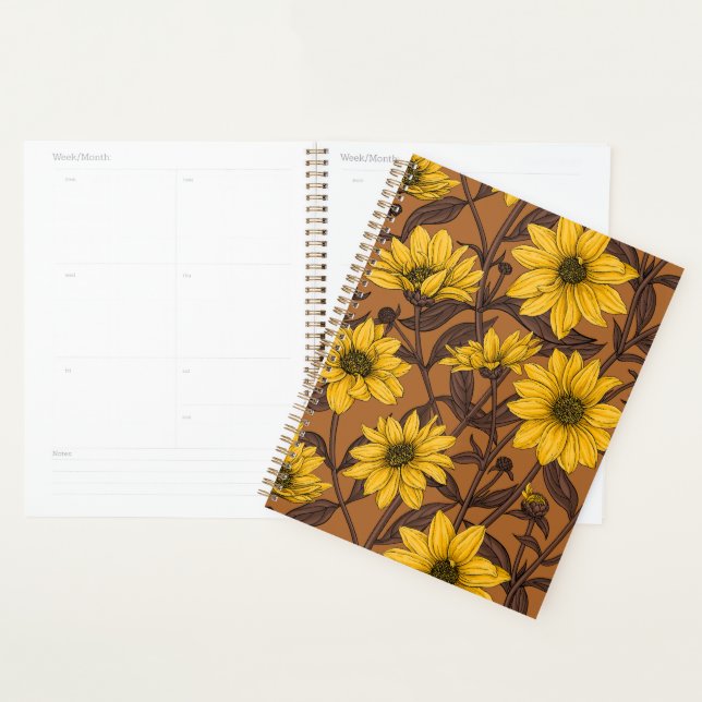 Sunroot, tournesol sauvage en jaune et marron (Devant avec enveloppe)