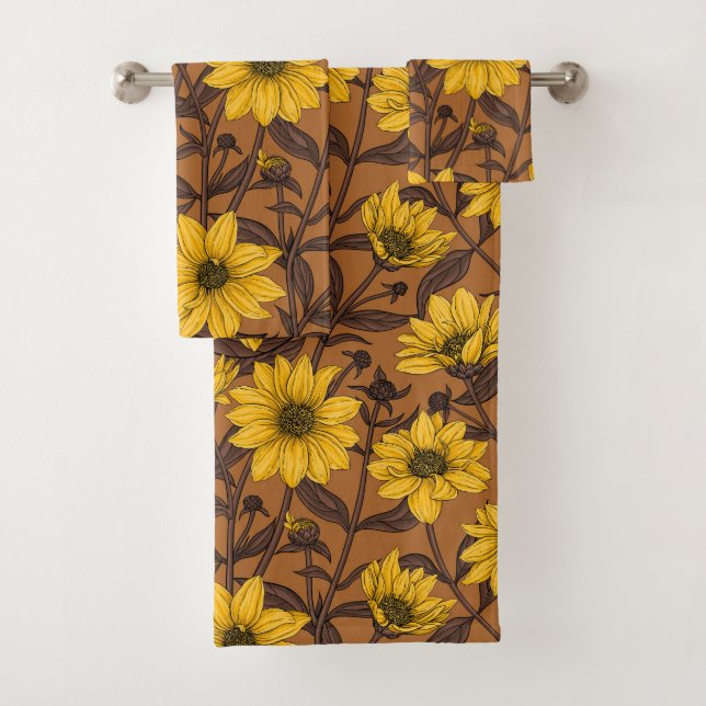 Sunroot, tournesol sauvage en jaune et marron (En situation)