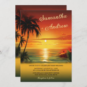 Sunset Beach Invitations de mariage à thème