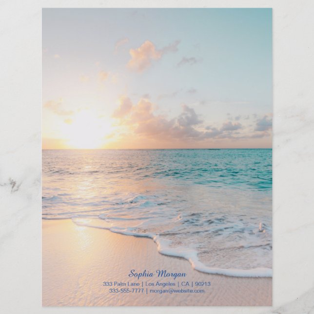 Sunset Beach, Nom/Coordonnées en bleu (Devant)