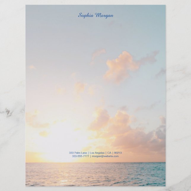 Sunset Beach, Nom/Coordonnées en bleu, Vs 2 (Devant)