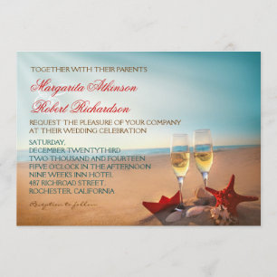 Sunset Beach Romantique Mariage Invitations