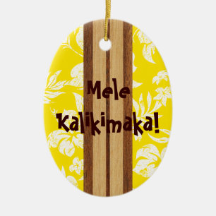 Sunset Beach Vintage Surfboard Ornement