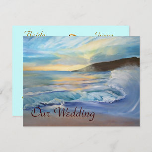 sunset blue wedding invitation
