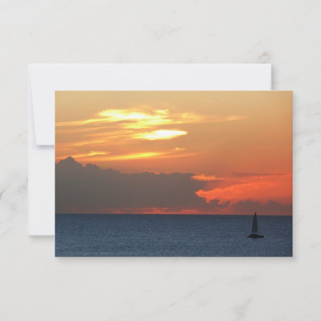 Sunset Clouds and Sailboat Seascape (Devant)