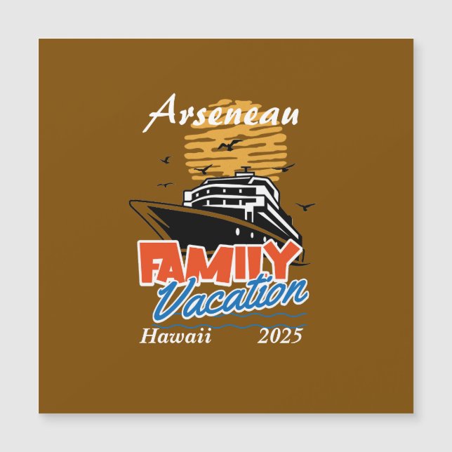 Sunset Family Vacances Orange Personnaliser (Devant)