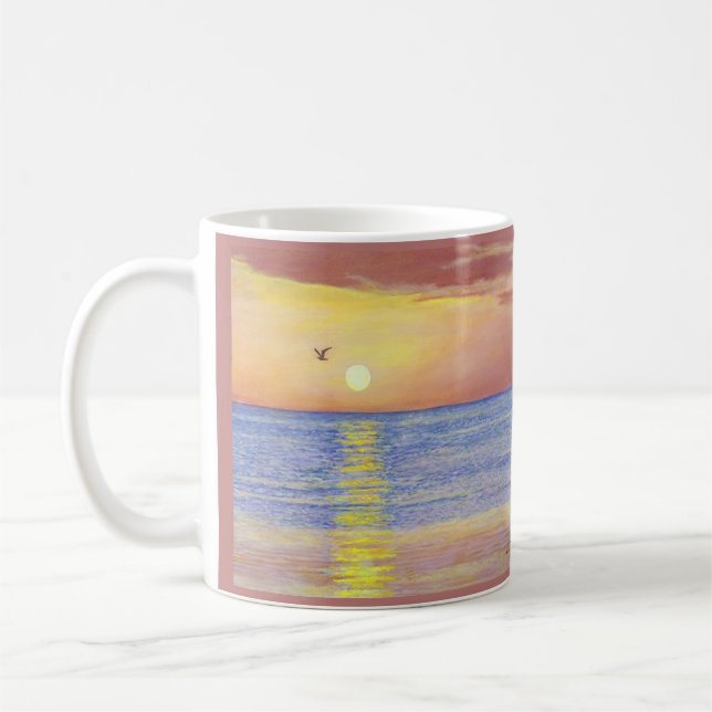 "SUNSET GULL NAPLES FLORIDA" CAFÉ MUG (Gauche)