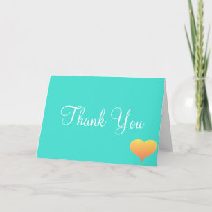 Sunset Hearts Turquoise Mariage Merci Cartes