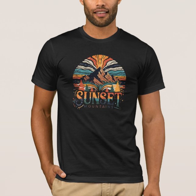 Sunset Mountain Nature T-Shirt Design (Devant)