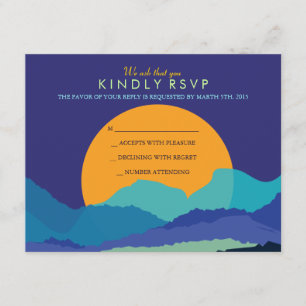 SUNSET & MOUNTAIRES Bar Bat mitzvah Carte de répon