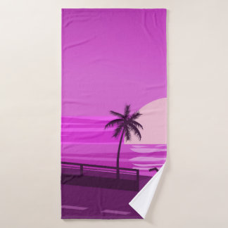 Sunset,  ocean,  evening,  palm trees sea shore,  