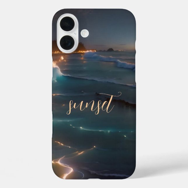 Sunset Ocean Monogrammed Coque - Mate iPhone (Verso)