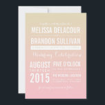 Sunset Ombre / Gradient Beach Wedding Invitations<br><div class="desc">Sunset Ombre / Gradient Beach Wedding Invitation Une invitation mariage rose et à l'ombre de la vanille,  parfaite pour les mariages sur la plage.</div>