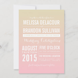 Sunset Ombre / Gradient Beach Wedding Invitations
