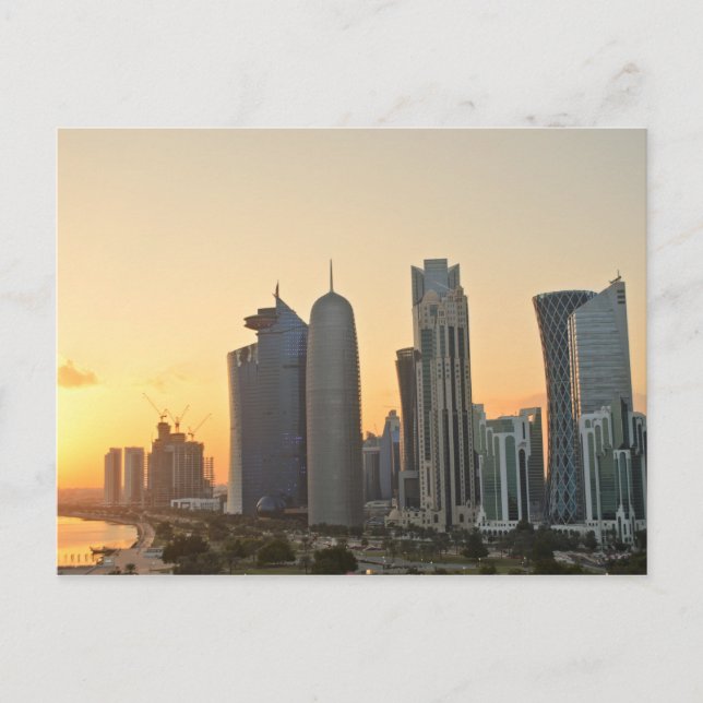 Sunset over Doha, Qatar carte postale (Devant)