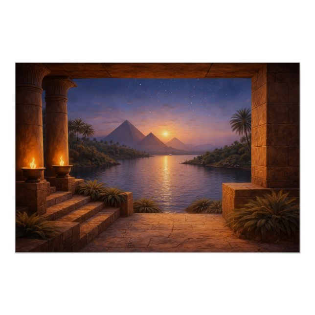 Sunset Over the Nile Poster (Devant)