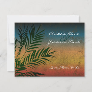 Sunset Palm Tree Branche Mariage Invitations