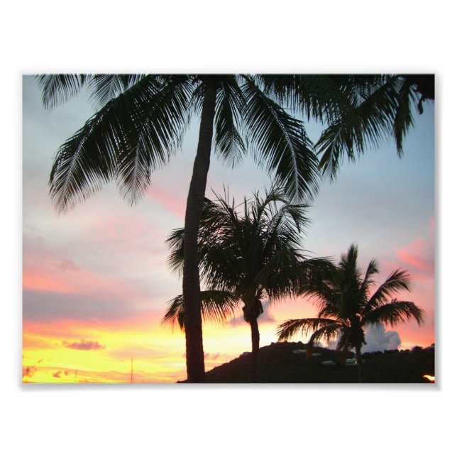 Sunset Palms Tropical Paysage Photographie (Devant)
