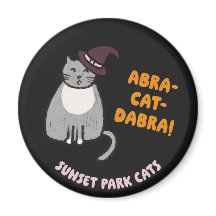 Sunset Park Cats Halloween Magnet Witch Ashes