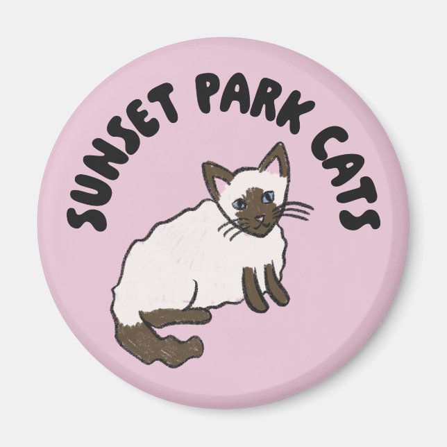Sunset Park Cats | Magnet | Almond Rescue Cat  (Devant)