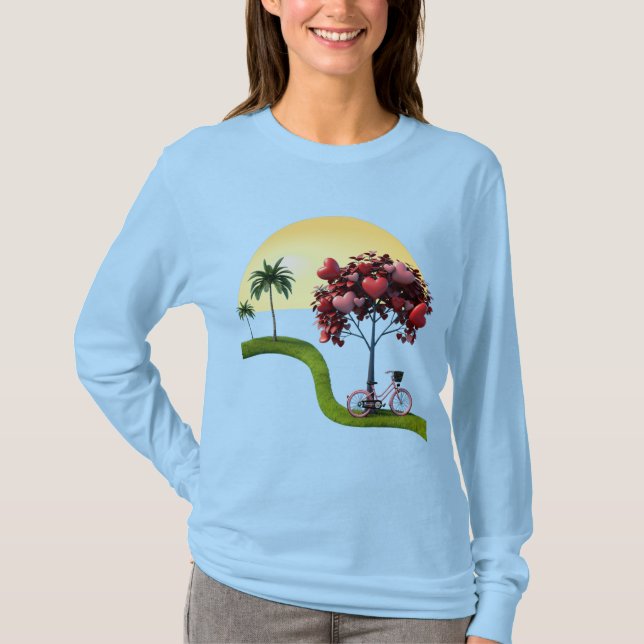 Sunset Romantic Love Art Basic Long Sleeve T-Shirt (Devant)