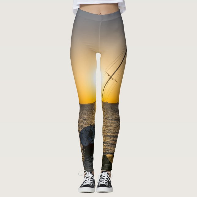 Sunset Sailboat naufrage Gulf Breeze FL Leggings (Devant)