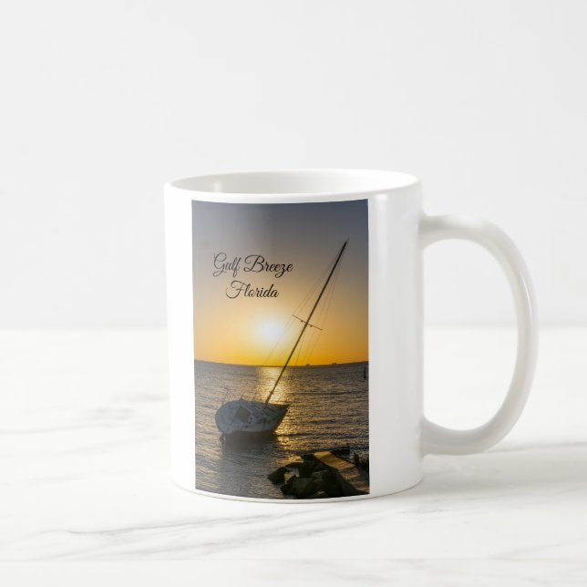 Sunset Sailboat naufrage Gulf Breeze FL Mug (Droite)