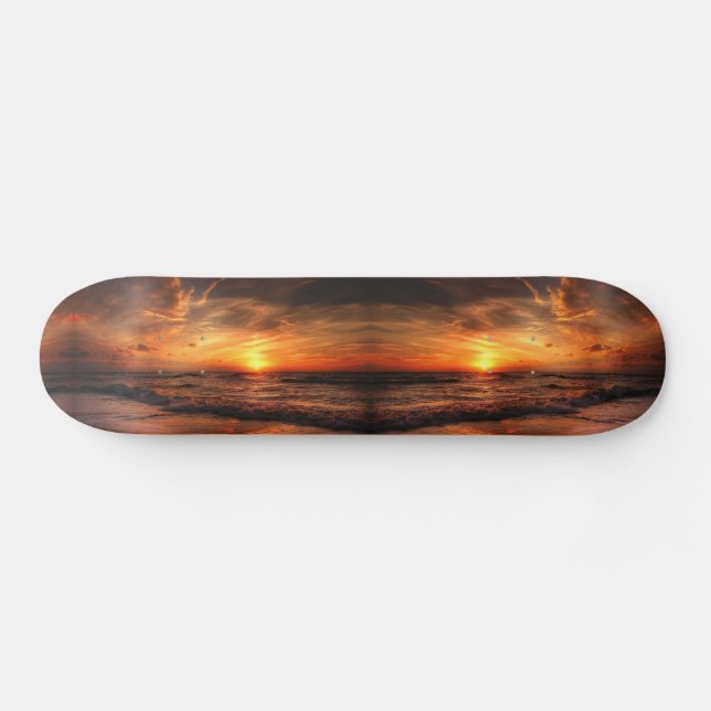 Sunset Sea Waves Skateboard (Horz)