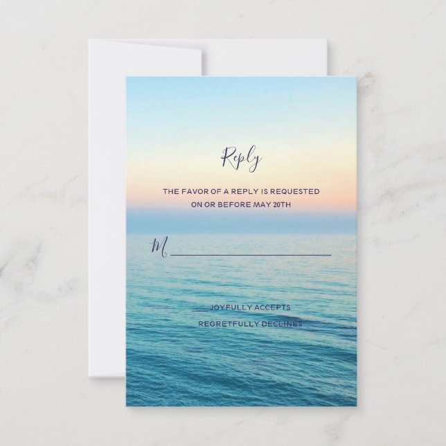 Sunset Skies Beach Ocean Wedding RSVP (Devant)