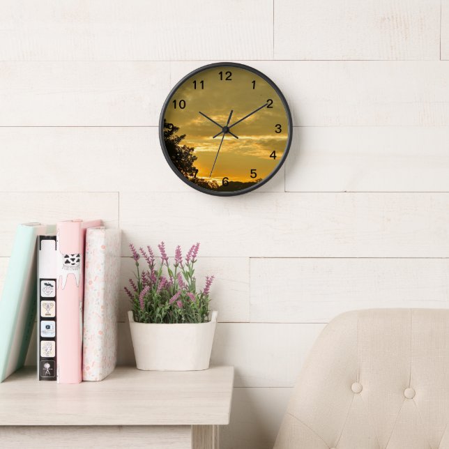 Sunset Sky Wall Horloge - La beauté intemporelle d (Salle de lecture)