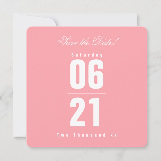 Sunset Solid Rose Mariage|Enregistrer la date (Devant)