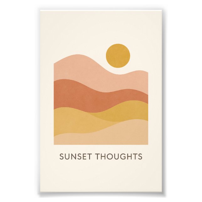 Sunset Thoughts Abstract Landscape Poster (Devant)