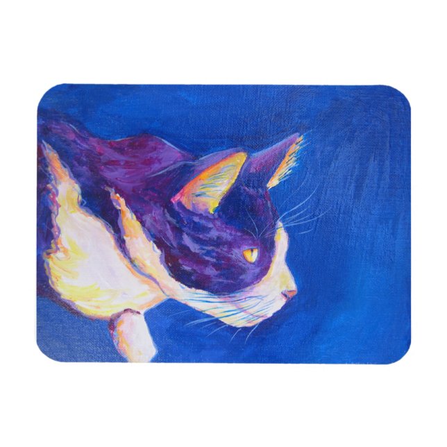 Sunset Tuxedo Amoureux des chats Magnets d'art per (Horizontal)