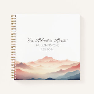 Sunset Watercolor Mountain Mariage Livre d'or