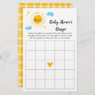 Sunshine Baby shower Jeu de Bingo