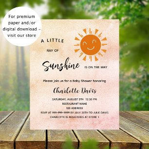 Sunshine Baby shower soleil fille invitation budge