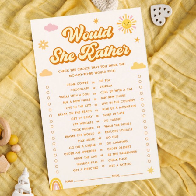 Sunshine Baby shower Voudrait-Elle Plutôt Jouer (Créateur téléchargé)