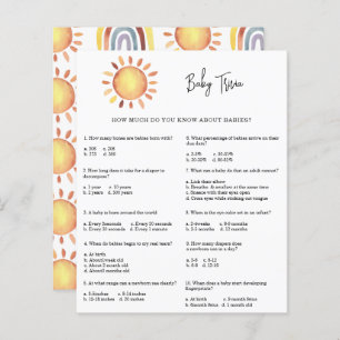 Sunshine Baby Trivia   Jeu Baby shower