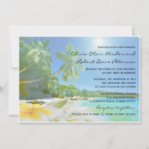 Sunshine Beach Palm Trees Plumerias Invitation au