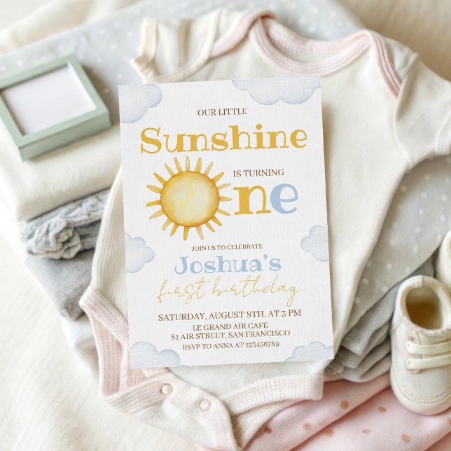 Sunshine First Birthday Invitation (Créateur téléchargé)
