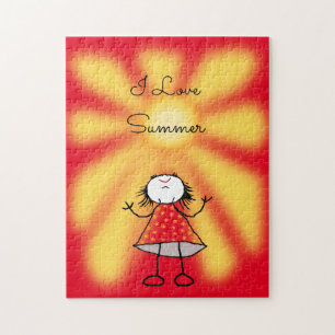 Sunshine Girl Puzzle - I Love Summer - Texte perso