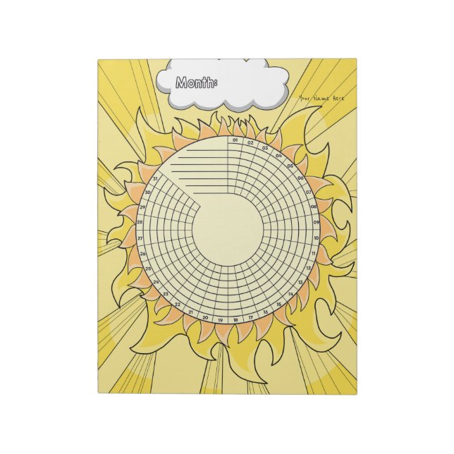 Sunshine Habit Tracker Bloc-notes personnalisé (Tourné)