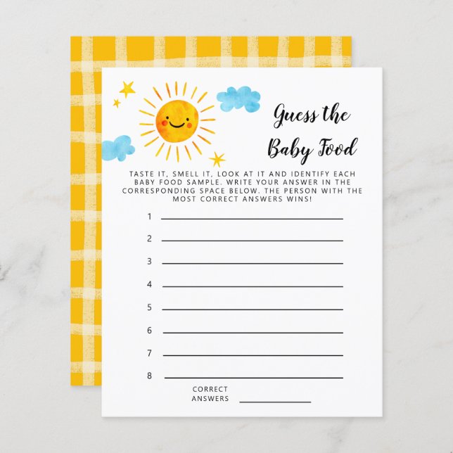 Sunshine Jaune Devine Le Jeu De Douche Alimentaire (Devant / Derrière)