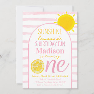 Sunshine Lemonade 1er Anniversaire Fête Invitation