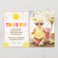 Sunshine Lemonade Carte de remerciements d'anniver
