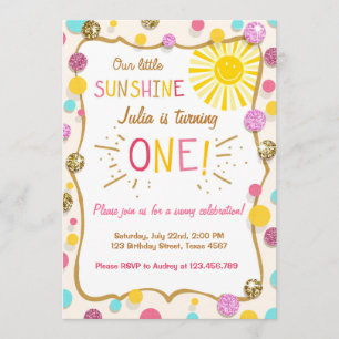 Sunshine Lemonade Invitation de fête d'anniversair