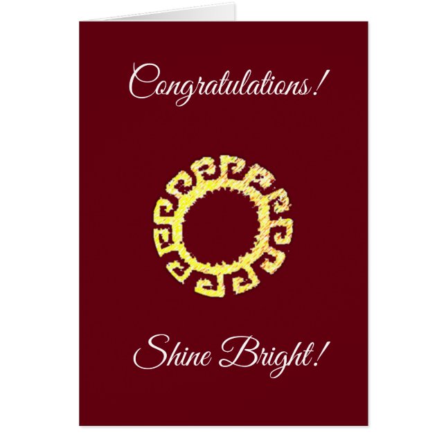 Sunshine on Burgundy Félicitations (Devant)