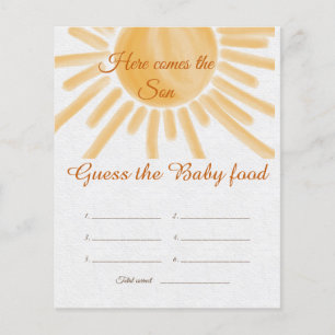 Sunshine Ray Sun Baby shower Guessica Carte de jeu