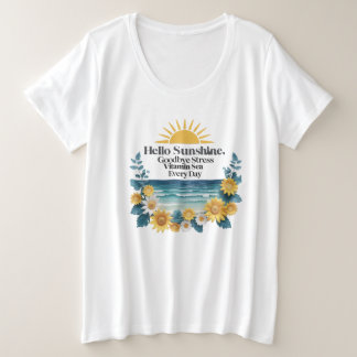 Sunshine & Sea" Plus Size Tee féminin