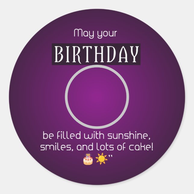 Sunshine & Smiles : Happy Birthday Sticker (Devant)